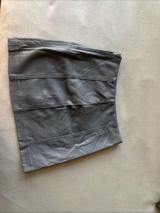 Dresses & Skirts - Faux Leather Mini Skirt in Charcoal Gray